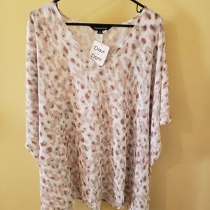 Davi & Dani Short Sleeve Lightweight Animal Print Shirt 3X